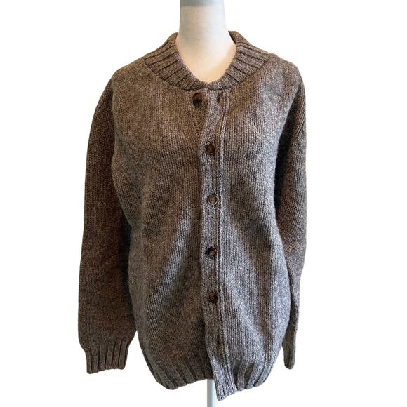 Highland Farm Cardigan Scotland Wool Chunky Sweater Button SZM Winter Cabincore - Picture 1 of 11